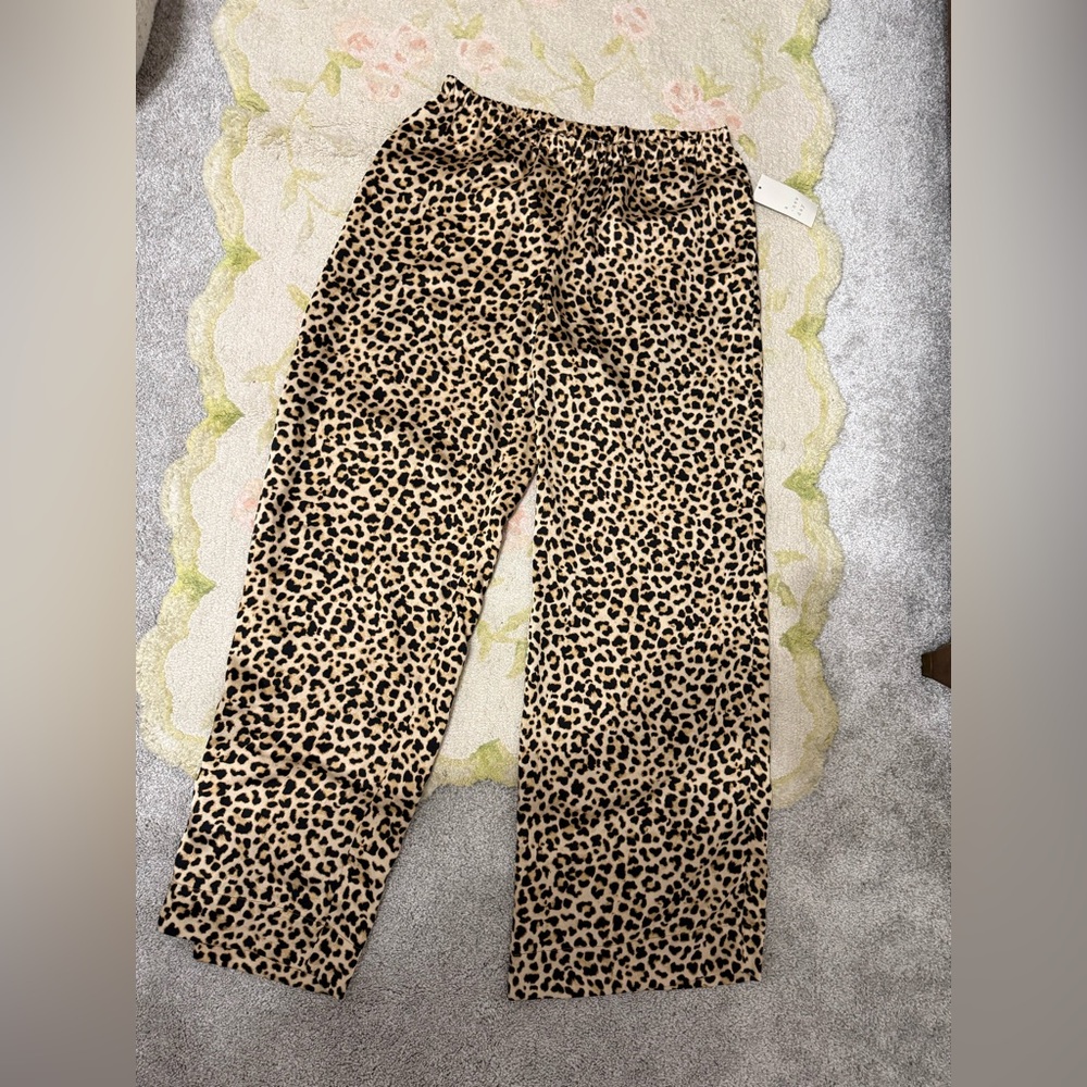 New with tags leopard satin pants